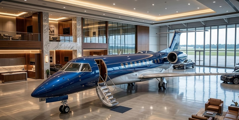 Embraer Legacy 650E business jet on tarmac